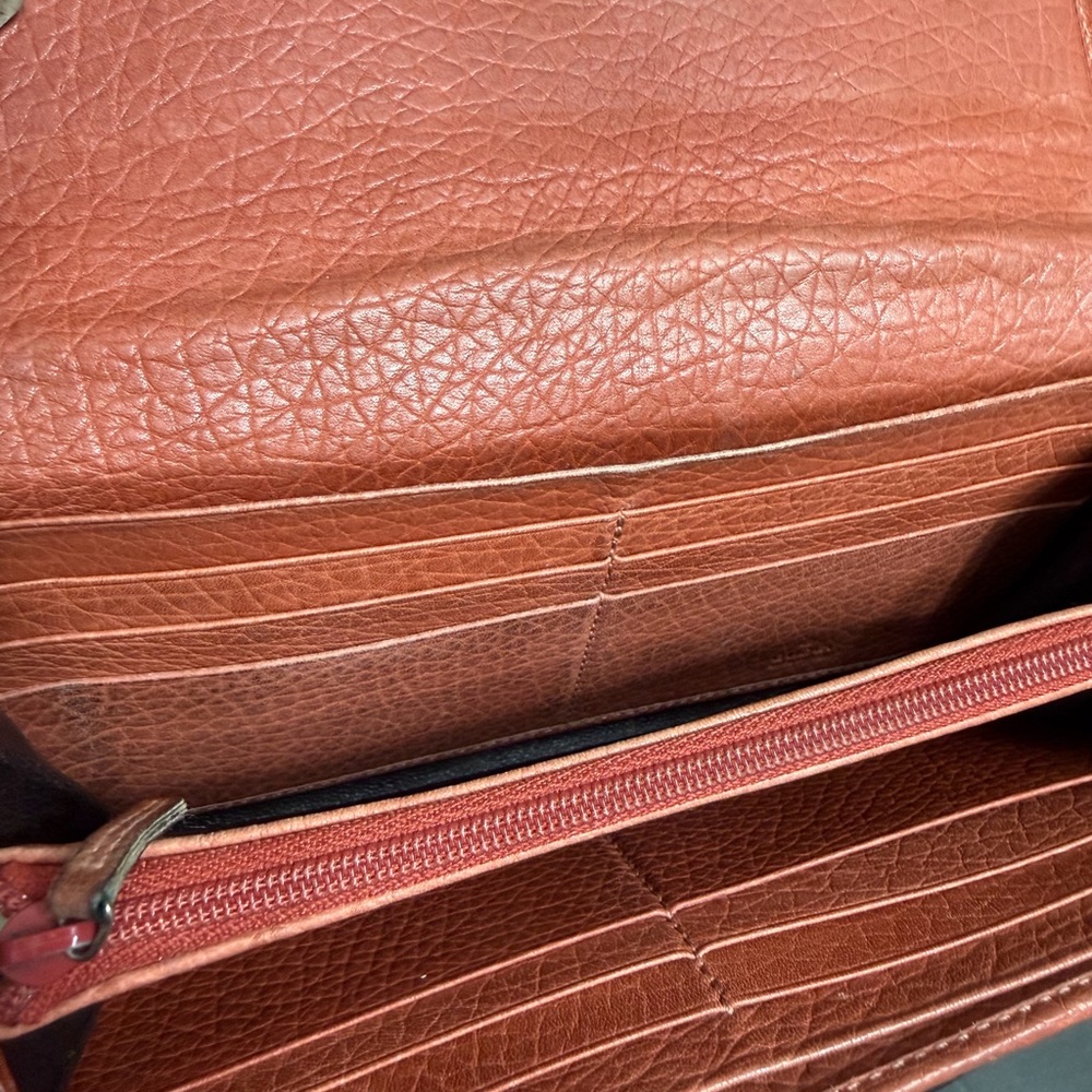 Gucci Beige Monogram Canvas Wallet with Orange Leather Trim - Picture 7 of 14